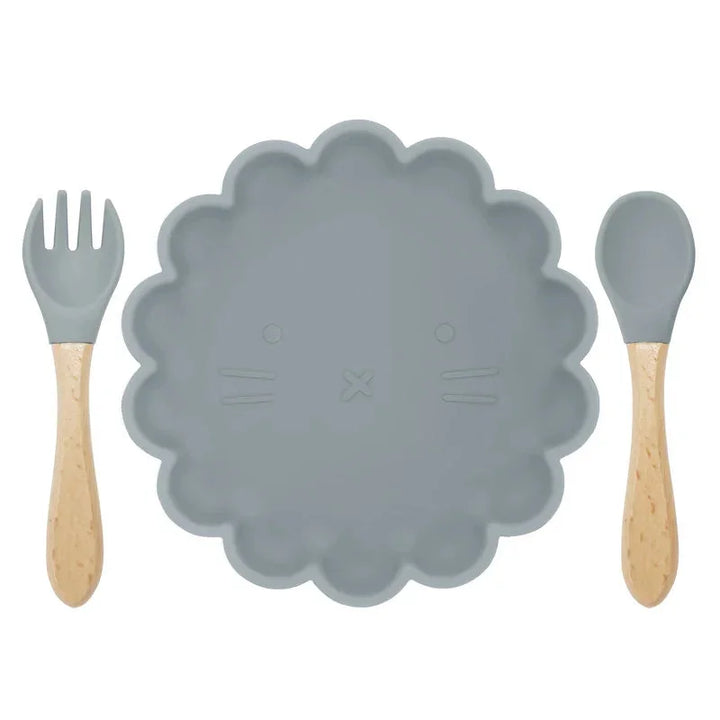 Conjunto Prático de Prato Antiderrapante e Talheres de Silicone Ama Mamma - Ama Mamma