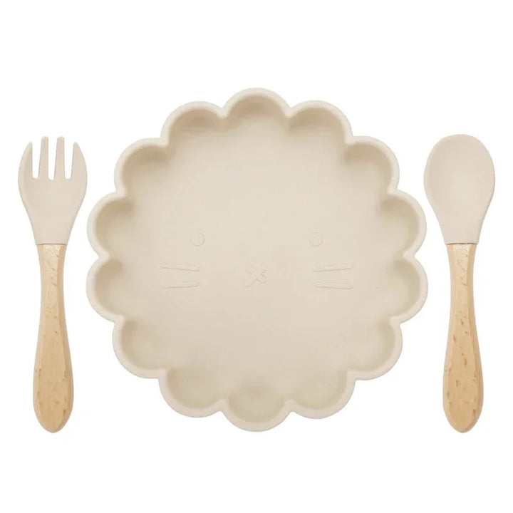 Conjunto Prático de Prato Antiderrapante e Talheres de Silicone Ama Mamma - Ama Mamma