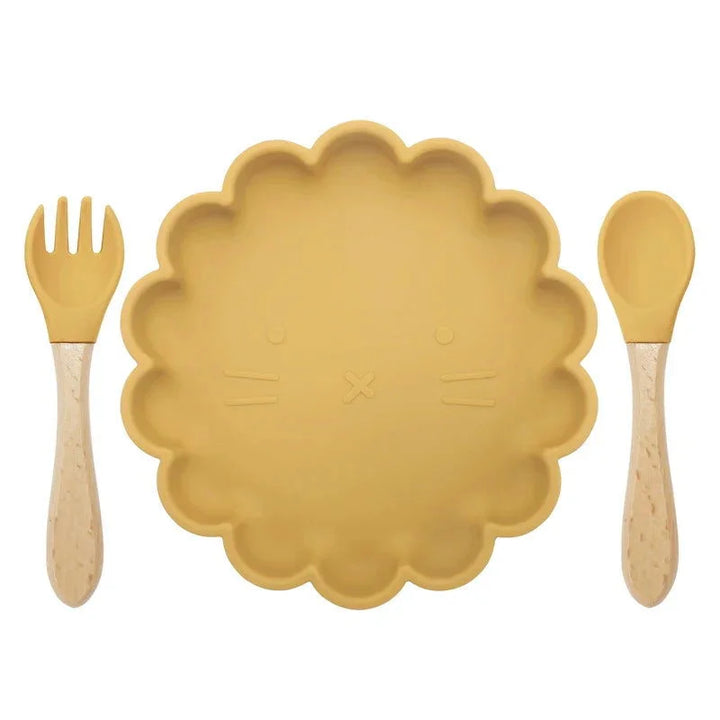 Conjunto Prático de Prato Antiderrapante e Talheres de Silicone Ama Mamma - Ama Mamma