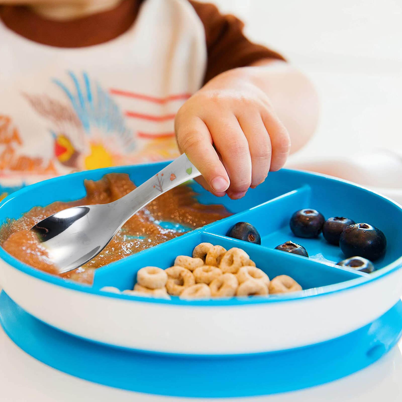 Kit de Talheres Infantil Aço Inoxidável Prata 4 Peças - Ama Mamma