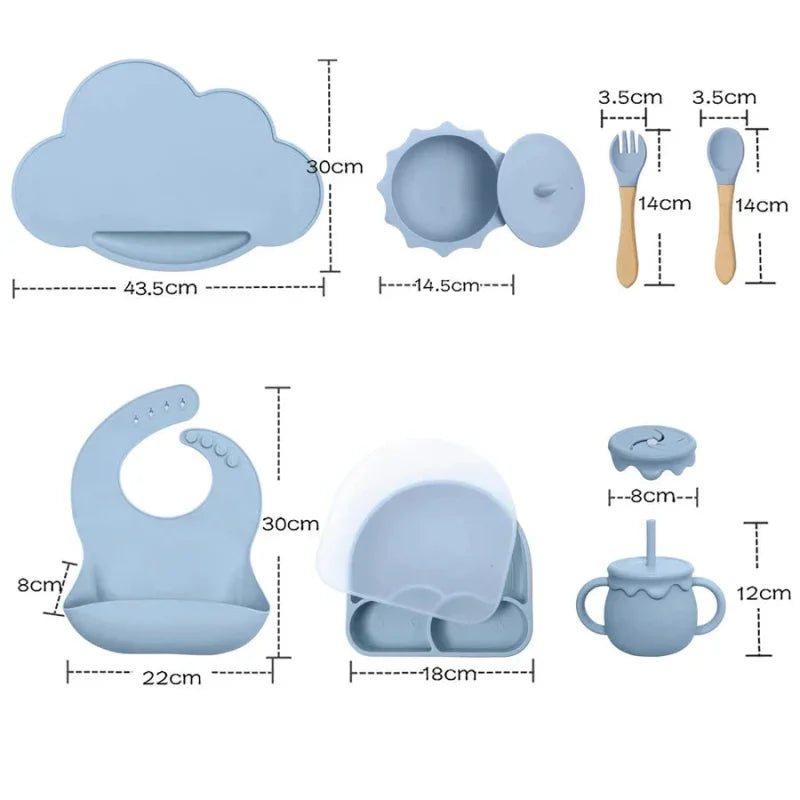 Kit Completo de Introdução Alimentar em Silicone 7 Peças Ama Mamma