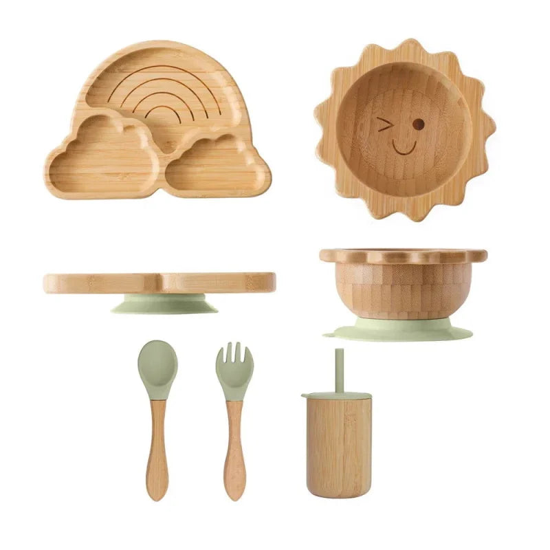 Kit Elegante Introdução Alimentar Bambu e Silicone Ama Mamma