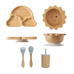 Kit Elegante Introdução Alimentar Bambu e Silicone Ama Mamma