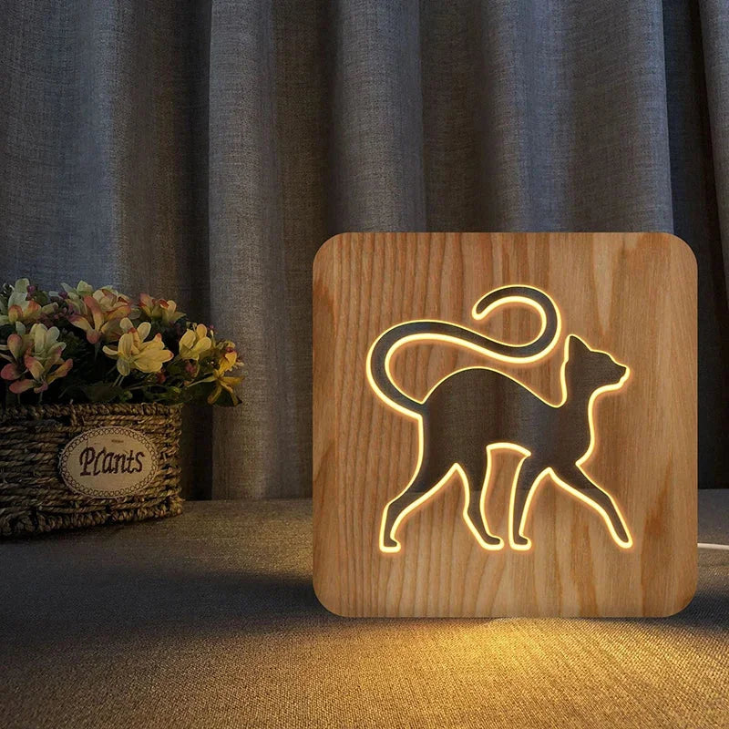 Luminária LED Animal Encantado de Madeira Ama Mamma