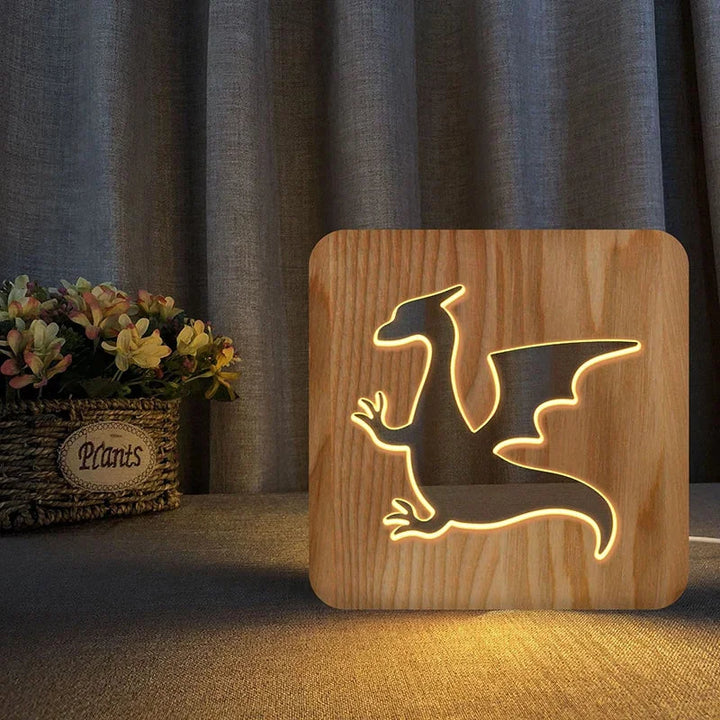 Luminária LED Animal Encantado de Madeira Ama Mamma - Ama Mamma