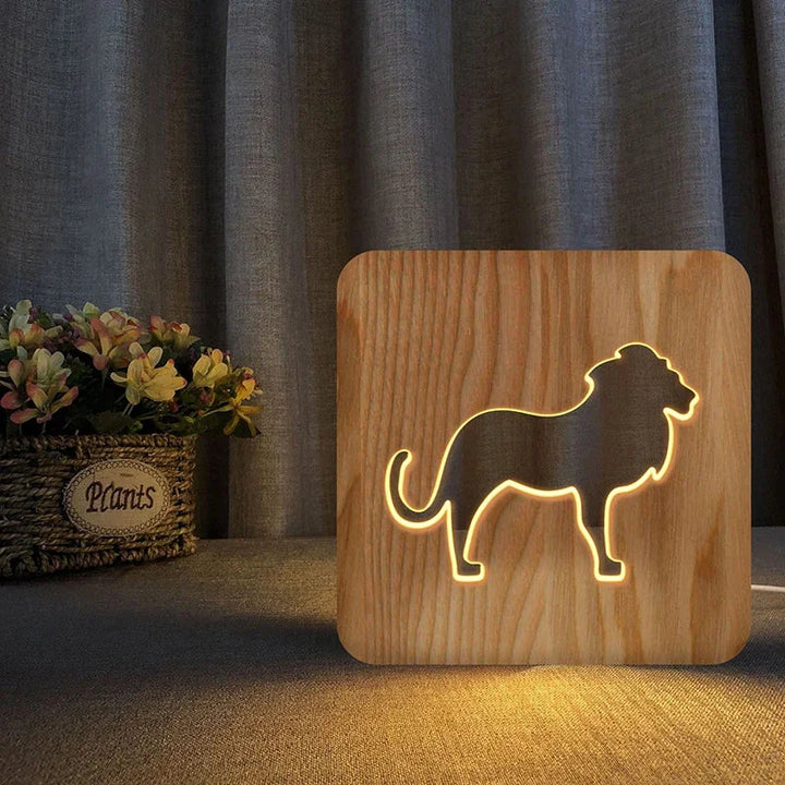 Luminária LED Animal Encantado de Madeira Ama Mamma - Ama Mamma