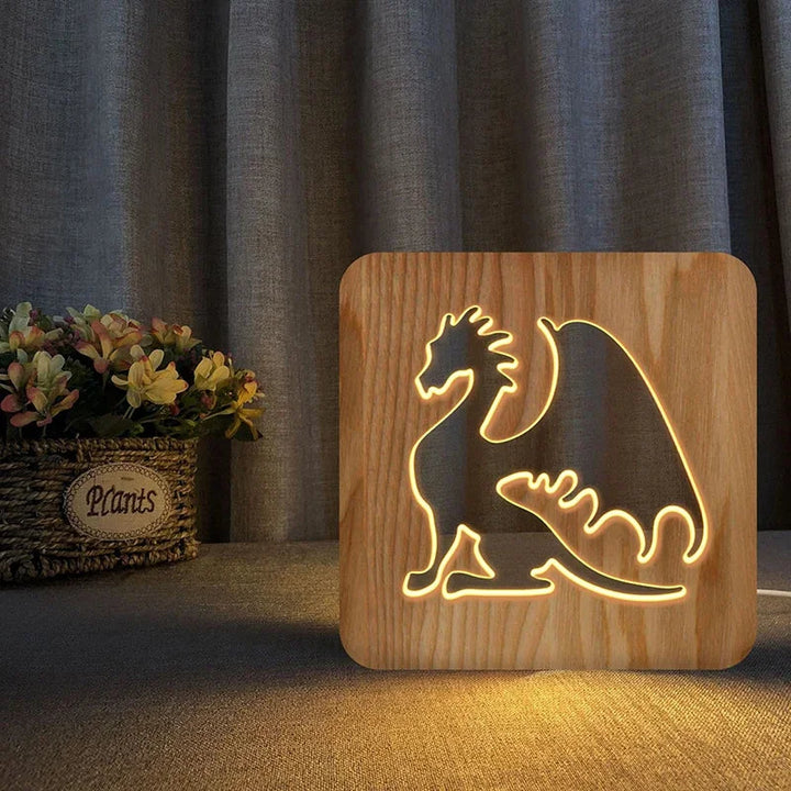 Luminária LED Animal Encantado de Madeira Ama Mamma - Ama Mamma