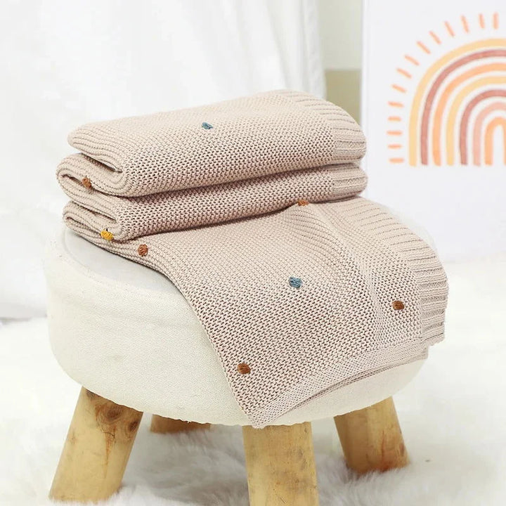 Manta Tricot com Bolinhas Coloridas para Bebê Ama Mamma - Ama Mamma