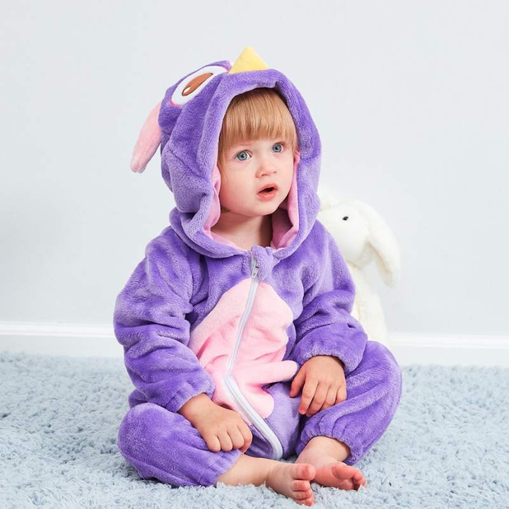 Pijama-Fantasia de Bichinhos de Plush para Bebês c/ Capuz - Ama Mamma