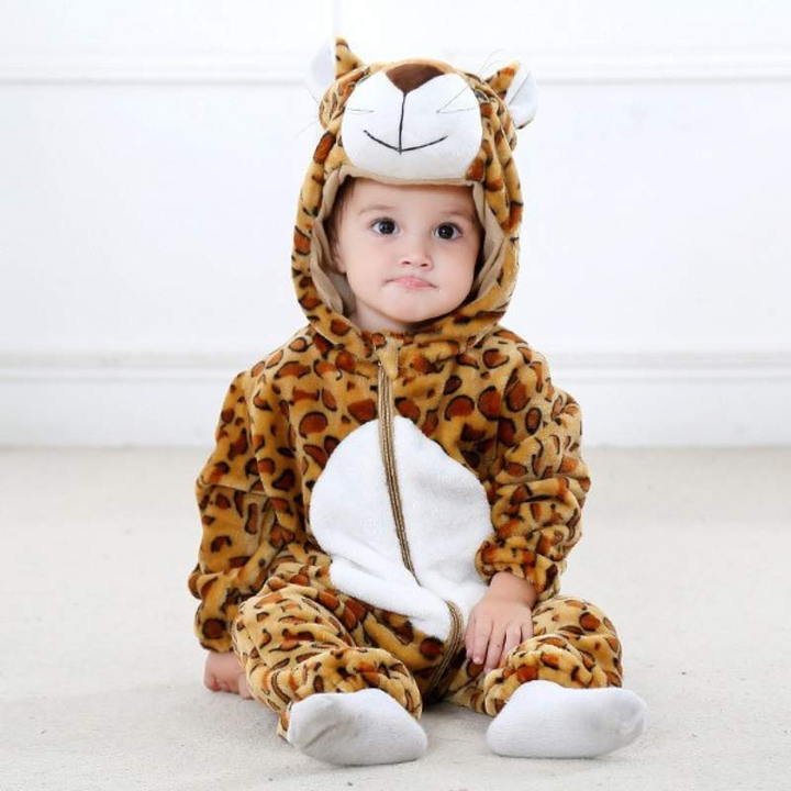 Pijama-Fantasia de Bichinhos de Plush para Bebês c/ Capuz - Ama Mamma