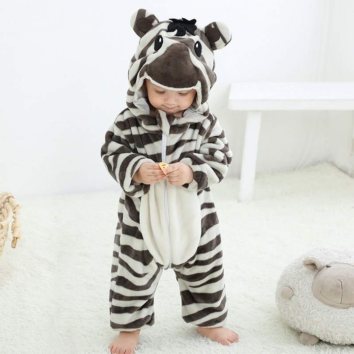 Pijama-Fantasia de Bichinhos de Plush para Bebês c/ Capuz - Ama Mamma