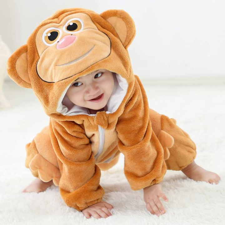 Pijama-Fantasia de Bichinhos de Plush para Bebês c/ Capuz - Ama Mamma