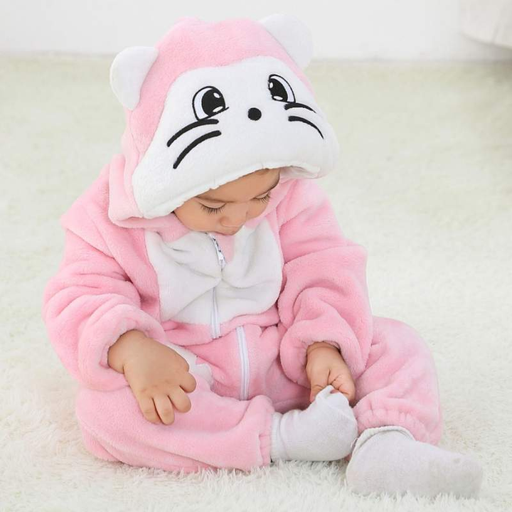 Pijama-Fantasia de Bichinhos de Plush para Bebês c/ Capuz - Ama Mamma