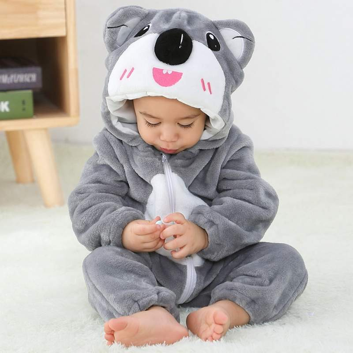Pijama-Fantasia de Bichinhos de Plush para Bebês c/ Capuz - Ama Mamma