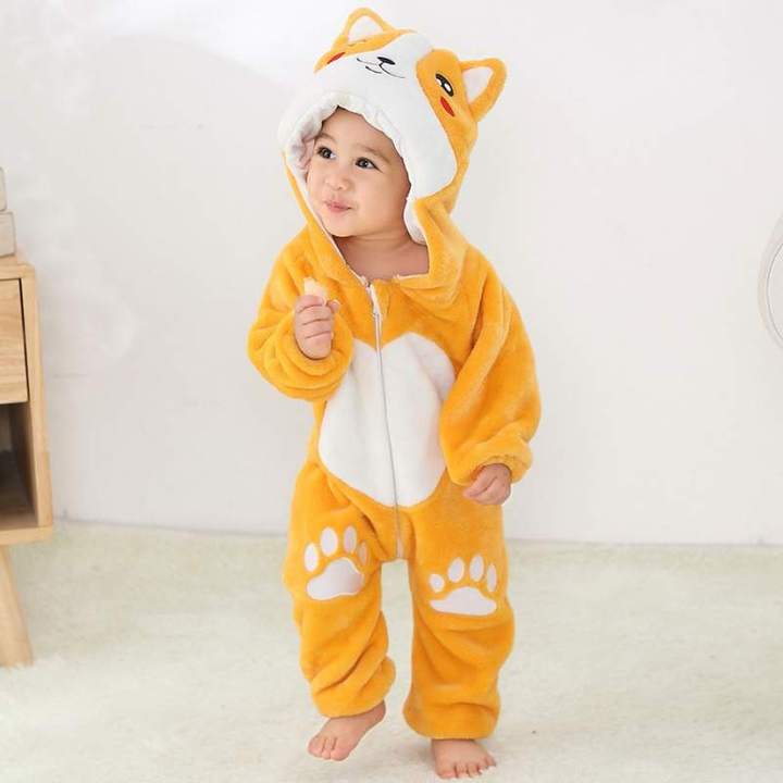 Pijama-Fantasia de Bichinhos de Plush para Bebês c/ Capuz - Ama Mamma