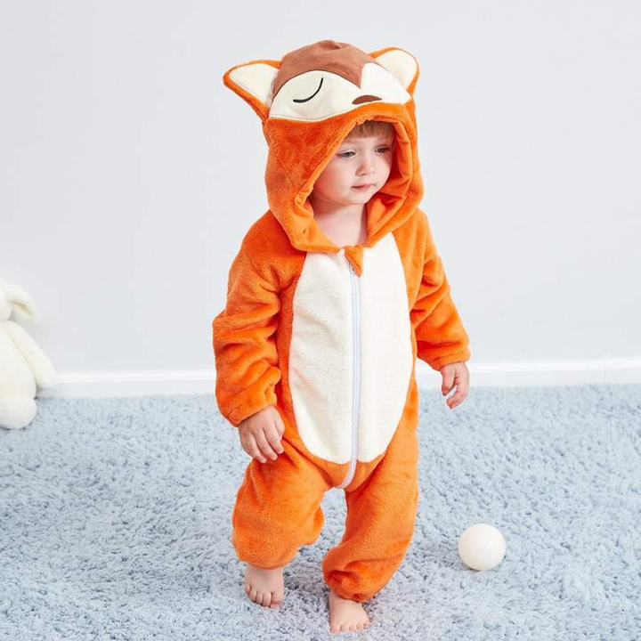 Pijama-Fantasia de Bichinhos de Plush para Bebês c/ Capuz - Ama Mamma