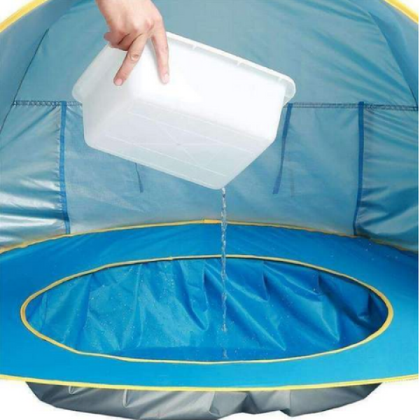 Tenda de Praia com Proteção UV e Mini Piscina para Bebê