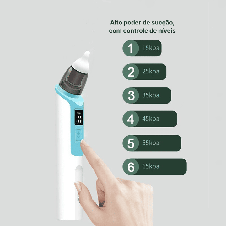 Aspirador Nasal Elétrico Infantil - Recarregável - 6 Velocidades - Ama Mamma